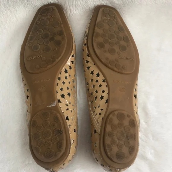 Jimmy Choo Star Cutout Nude Patent Ballet Flats w Star Cut-Outs 🤩 - Picture 7 of 7